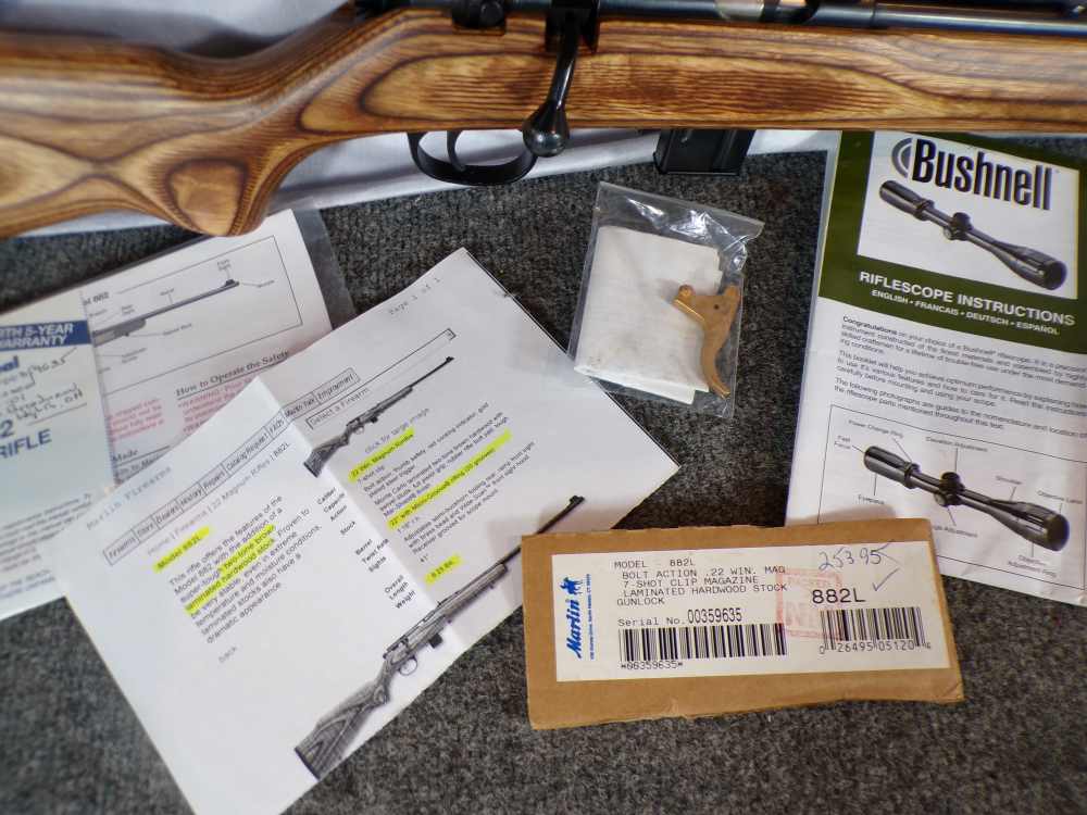 Marlin 882 L 22 Win Mag 22" JM Laminate Hardwood Bushnell Mint Safe Queen!-img-19