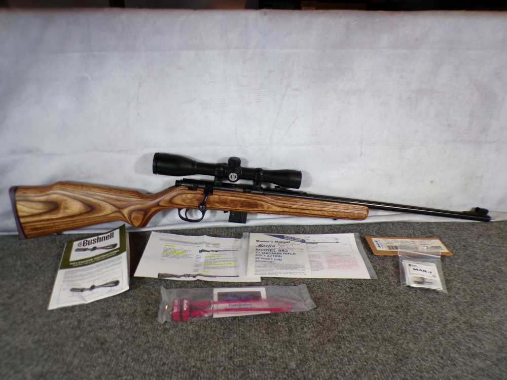 Marlin 882 L 22 Win Mag 22" JM Laminate Hardwood Bushnell Mint Safe Queen!-img-0