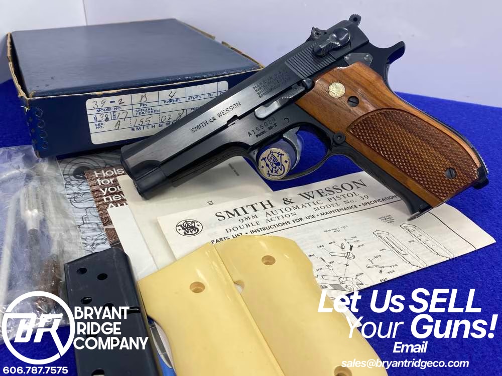 1971 Smith Wesson 39-2 9mm Blued 4" *ICONIC FIRST GEN SINGLE-STACK PISTOL*-img-0
