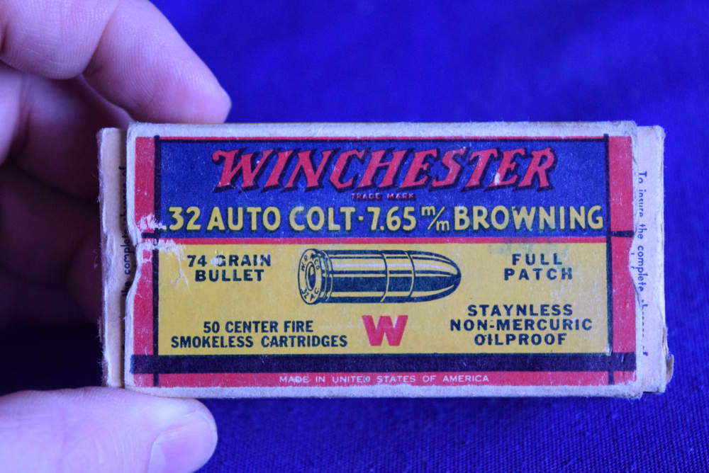 Vintage Winchester .32 Colt Automatic 7.65mm Browning  74 Grain 44 rounds -img-0