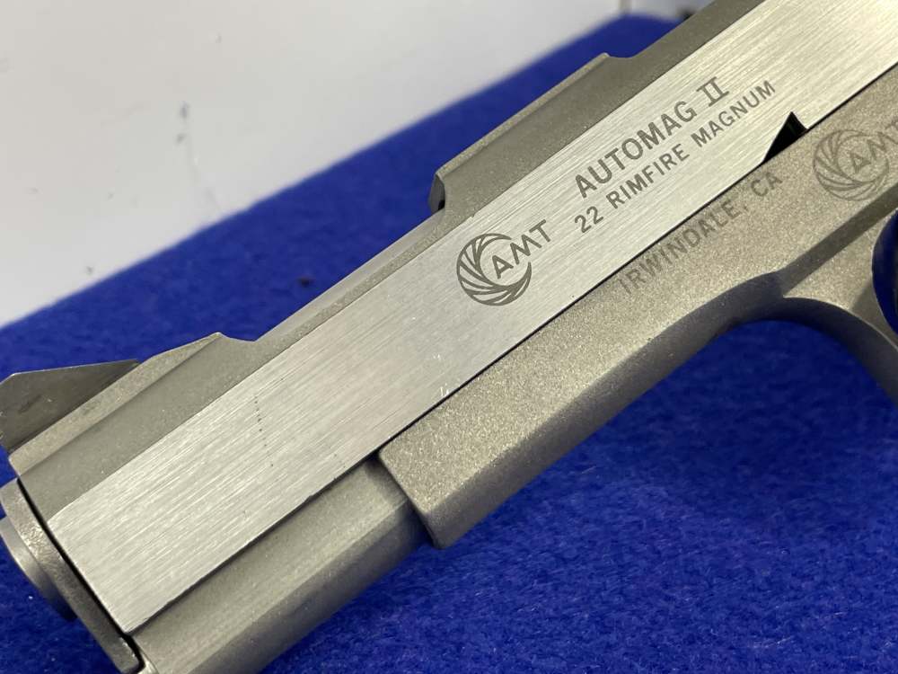 AMT Automag II .22 WMR 4.5" Stainless *AMAZING MANGUM RIMFIRE PERFORMANCE*-img-9