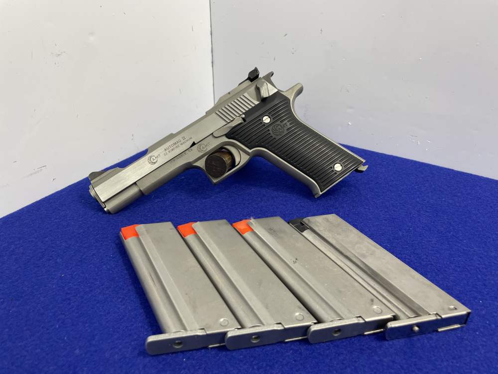 AMT Automag II .22 WMR 4.5" Stainless *AMAZING MANGUM RIMFIRE PERFORMANCE*-img-2