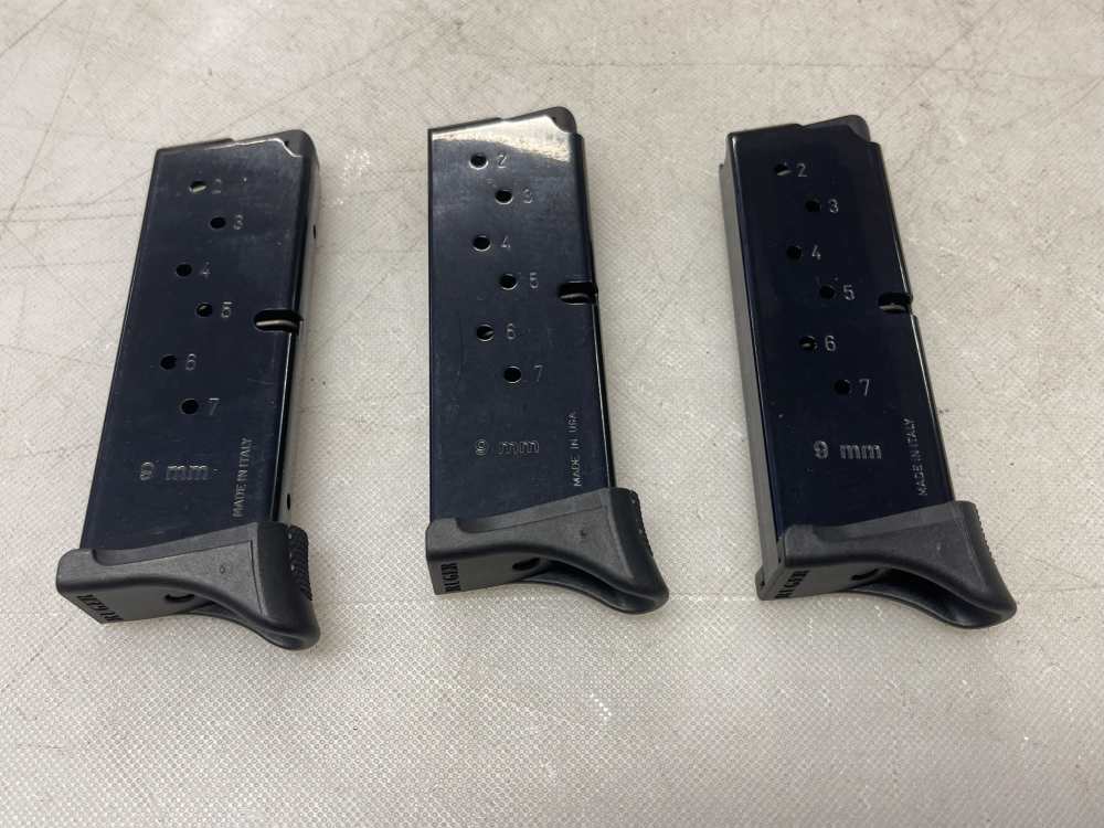 Lot of (3) Ruger LC9 7rd 9mm magazines 90363 With Finger Rest No CC Fees -img-1