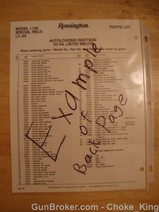 Remington Schematic Parts List Model 540 X .22 -img-2