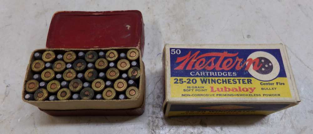 Old REM-UMC box of 25-20 WCF ammo plus Western part box-img-0