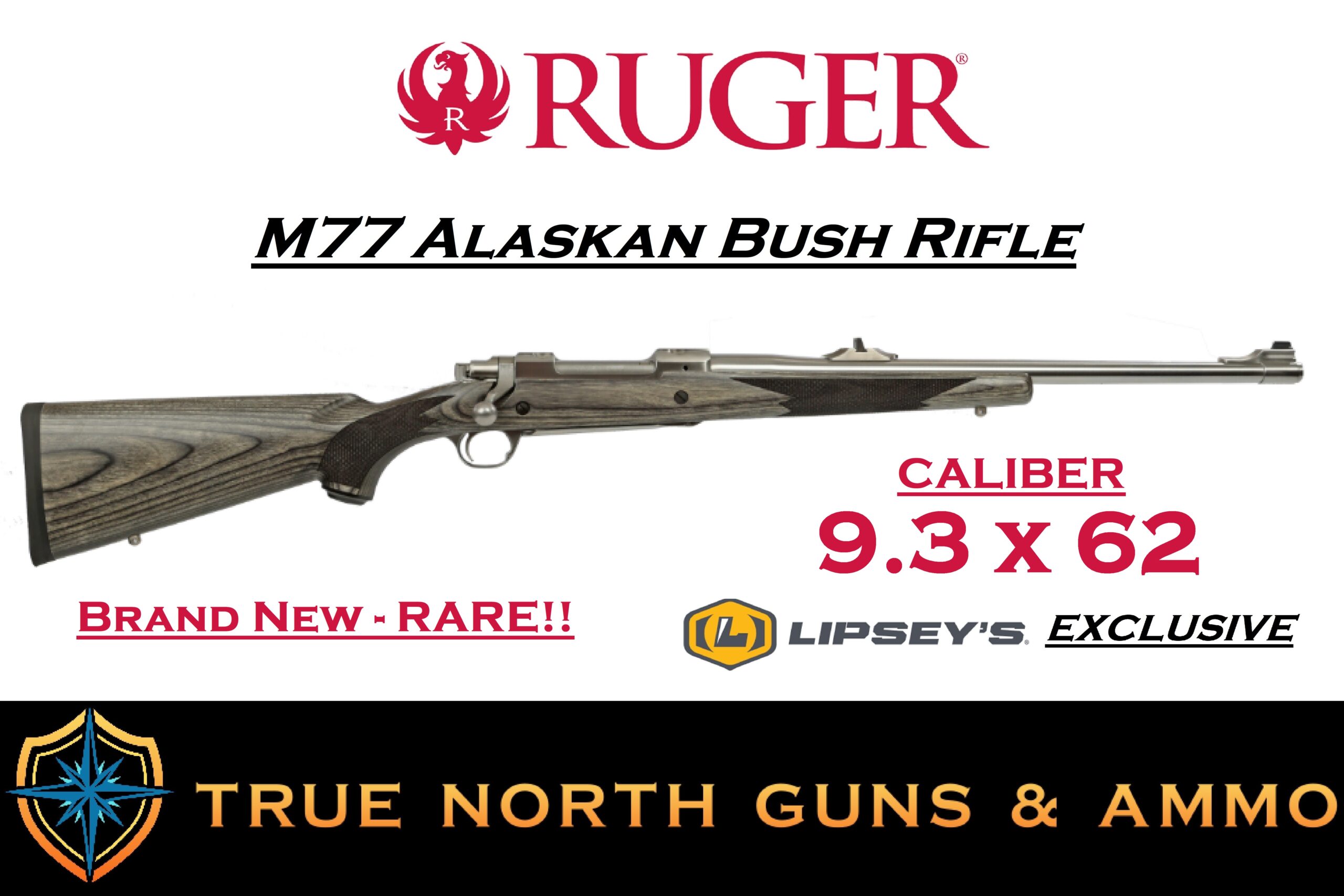 Ruger Hawkeye Alaskan Bush Rifle 9.3x62 - 20" - Express Sights-img-0