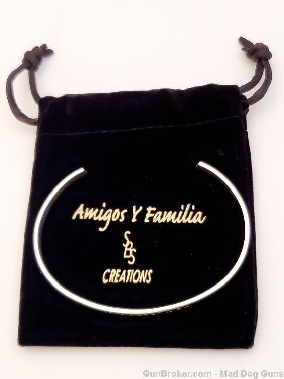 Stainless Steel Cuff Bracelet engraved "Mi Angel Guardian".  SB6S.-img-1