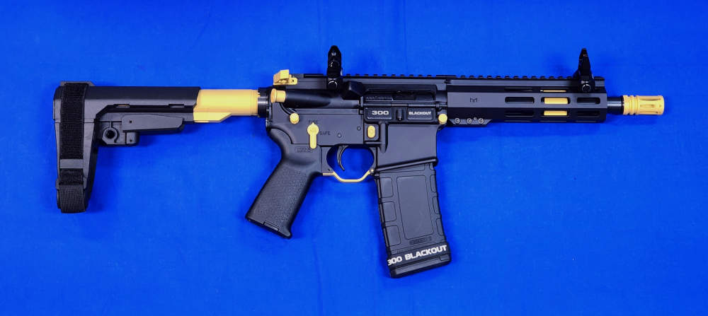 PSA PA-15 PISTOL .300 BLK 8" - UPGRADED W/ GOLD ACCENTS-img-0