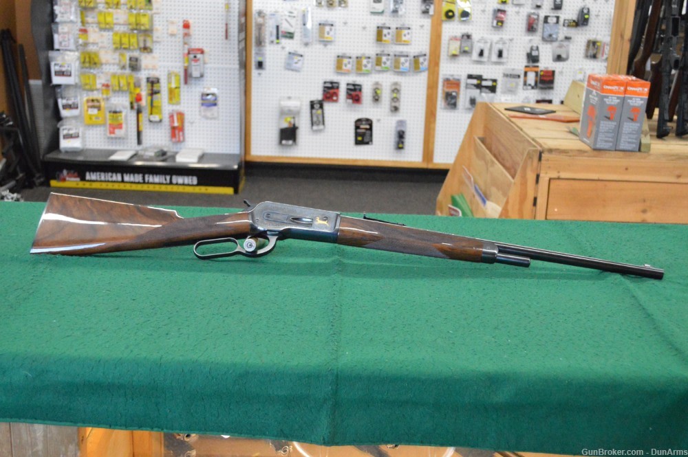 Winchester, 1886 extra light rifle, .45-70 GOVT, Engraved high grade RARE!-img-2