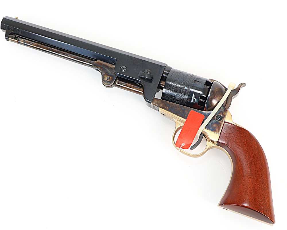 Uberti 1851 Navy Oval Black Powder Revolver 36 Caliber 7.5" Blued Barrel -img-1