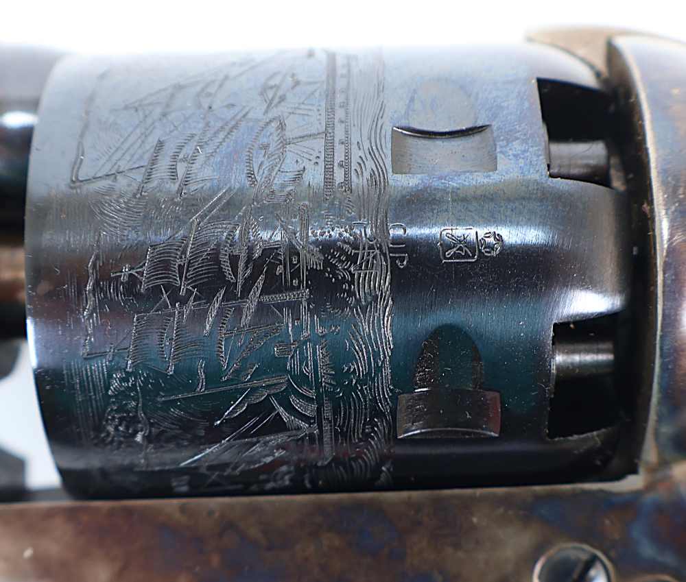 Uberti 1851 Navy Oval Black Powder Revolver 36 Caliber 7.5" Blued Barrel -img-4