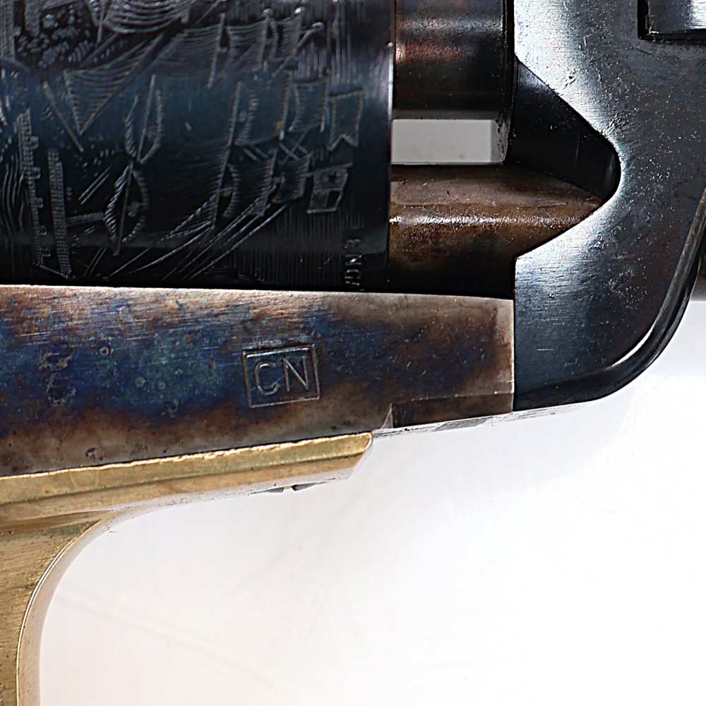 Uberti 1851 Navy Oval Black Powder Revolver 36 Caliber 7.5" Blued Barrel -img-15