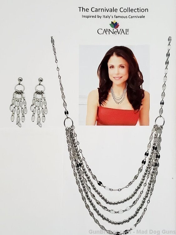 925 Sterling Silver Bib Necklace & Earrings. SS50. *REDUCED*-img-0