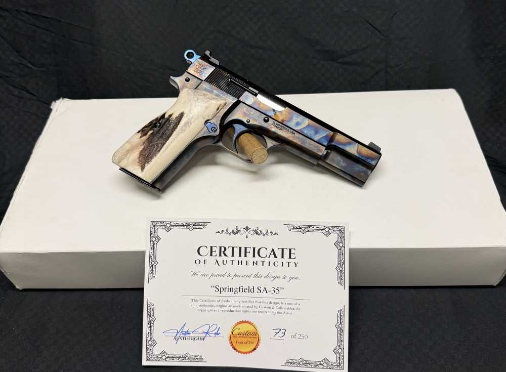 Springfield SA-35 9mm Hi Power Case Color Stag Grips Limited 73 OF 250-img-0