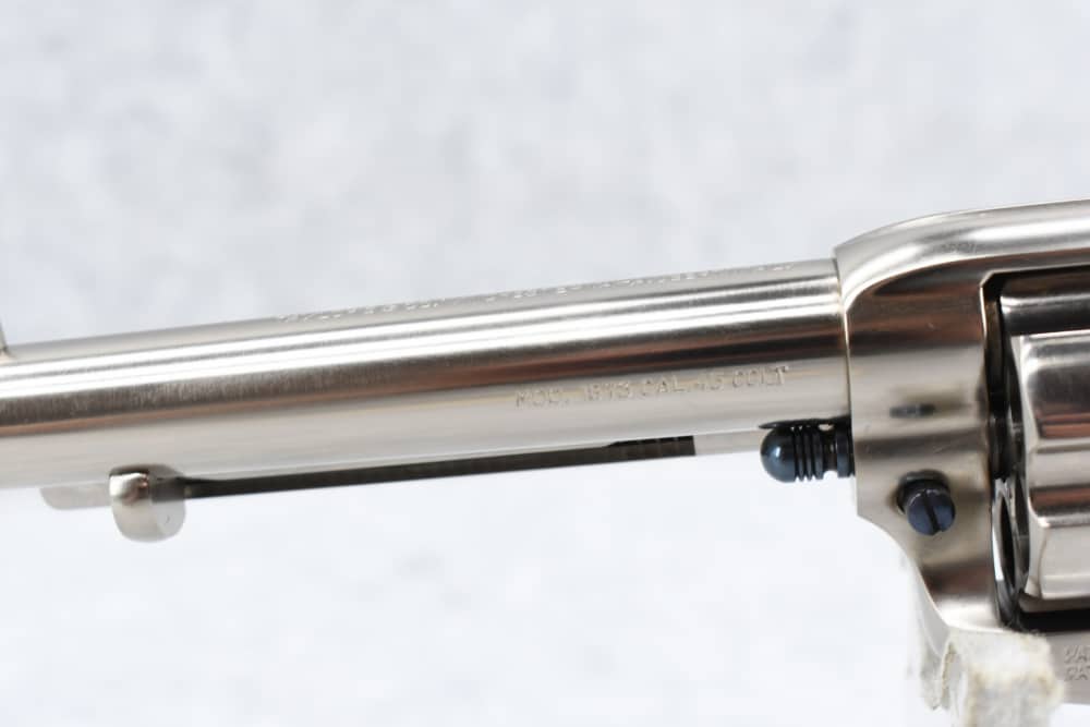 Taylor's Uberti 1873 Cattleman .45 Colt 5.5" Nickel Faux Ivory Box EX+-img-10