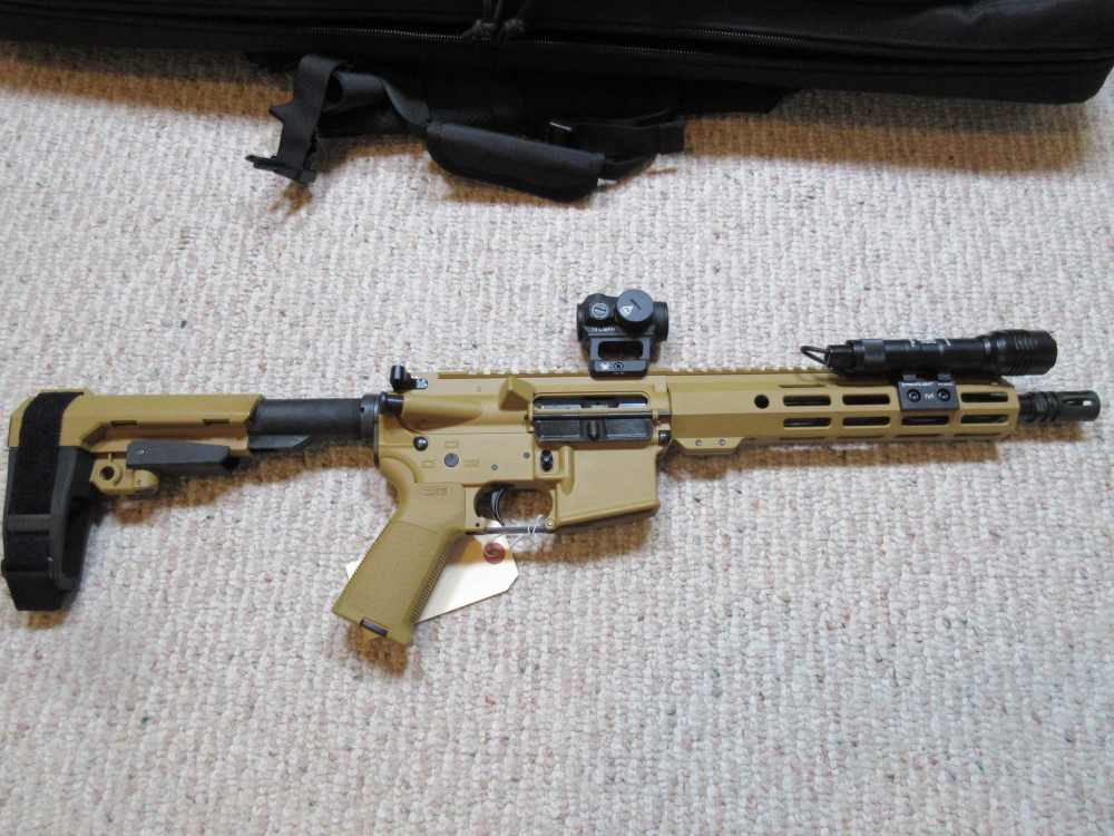 Shark Coast AR15 pistol 5.56/.223 10.5" barrel RAL Cerakote Vortex optic -img-1