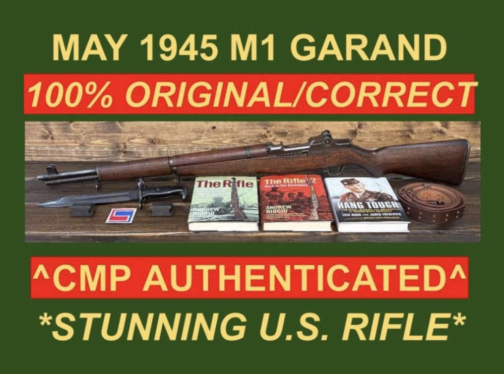 M1 GARAND 1945 WWII SPRINGFIELD *100% ORIGINAL* AMAZING & HISTORIC M1 -img-0