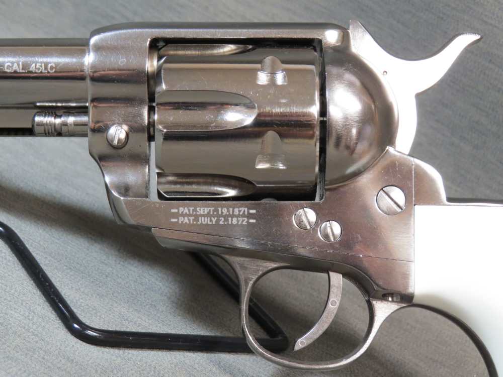 Taylor's & Co Pietta 1873 Nickel Flattop Birdshead Revolver 3.5" 200072-img-2