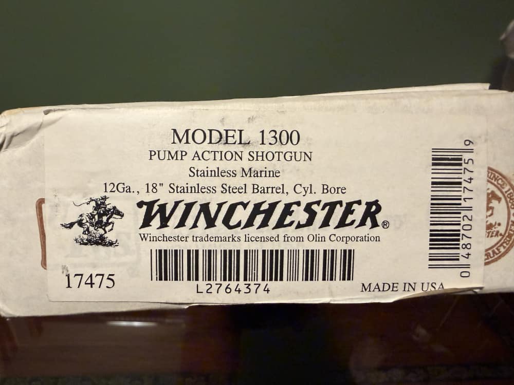 NIB Winchester 1300 Stainless Marine 12GA 18” Defender Box Hang Tag-img-14