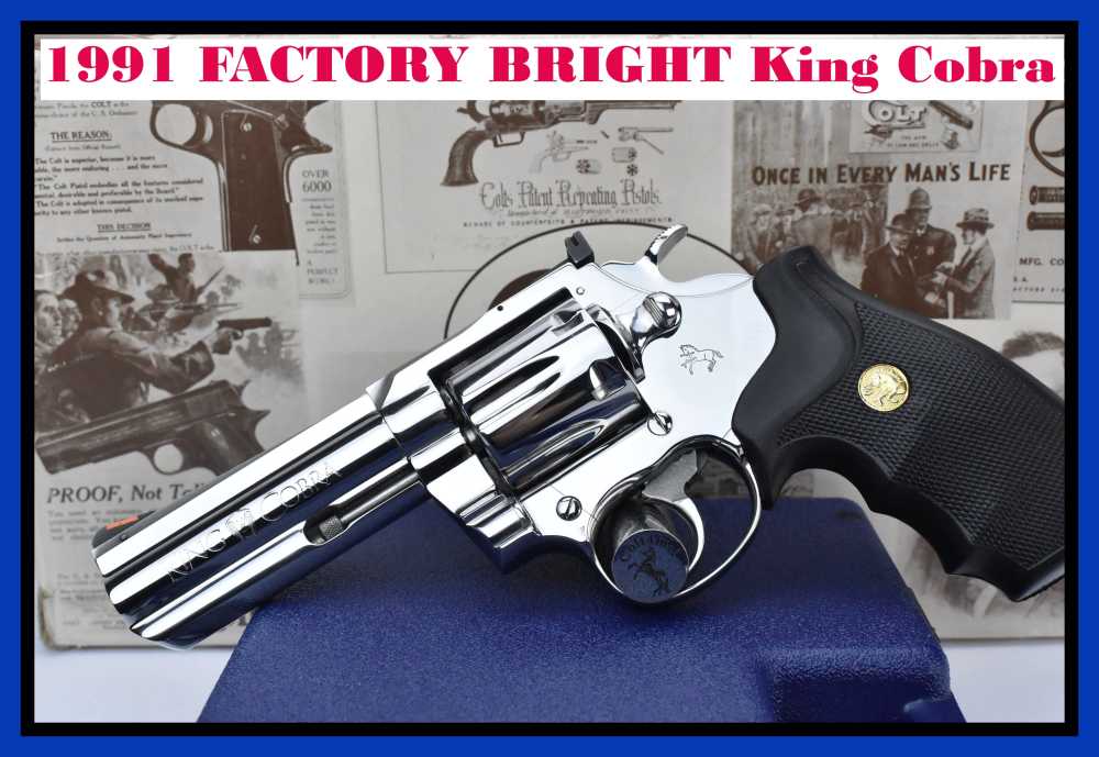 1991Colt King Cobra with Factory ULTIMATE Bright Stainless Finish AA3041 4"-img-0