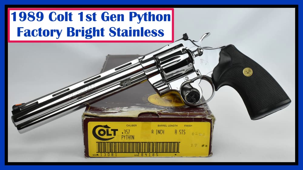 1989 ULTIMATE  Bright Stainless Colt Python .357 Mag w Original Box I3081 -img-0