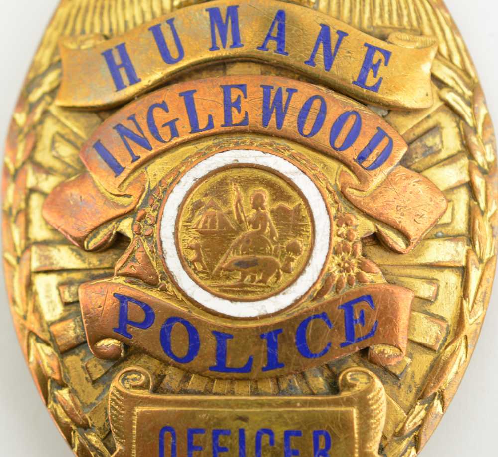 Pre-WWII Inglewood CA. Police Officer “Humane” Badge-img-1