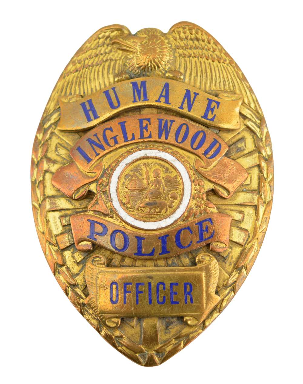 Pre-WWII Inglewood CA. Police Officer “Humane” Badge-img-0