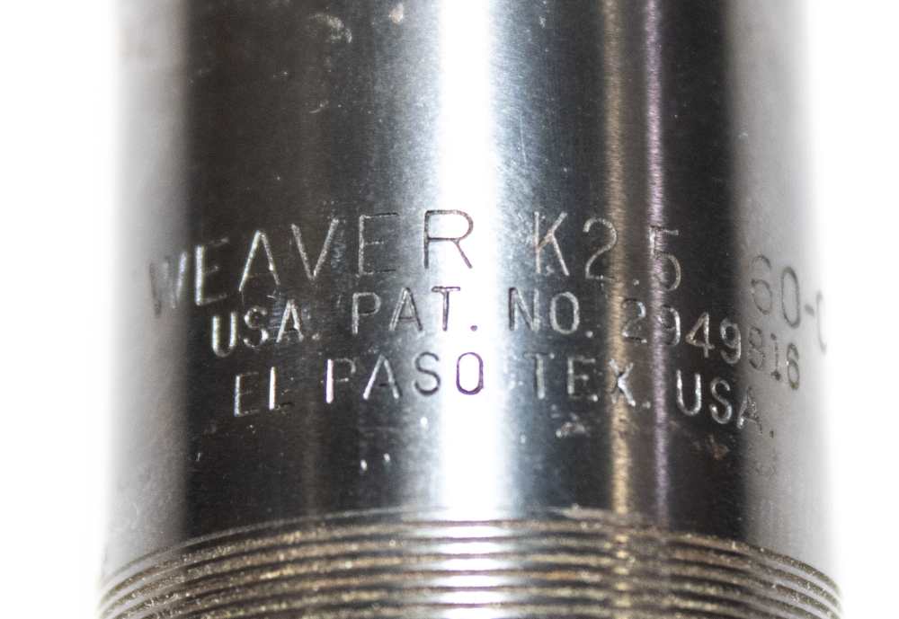 Weaver K2.5 (60-C) Fine Crosshair Reticle 1" Scope El Paso MFG Vintage -img-1