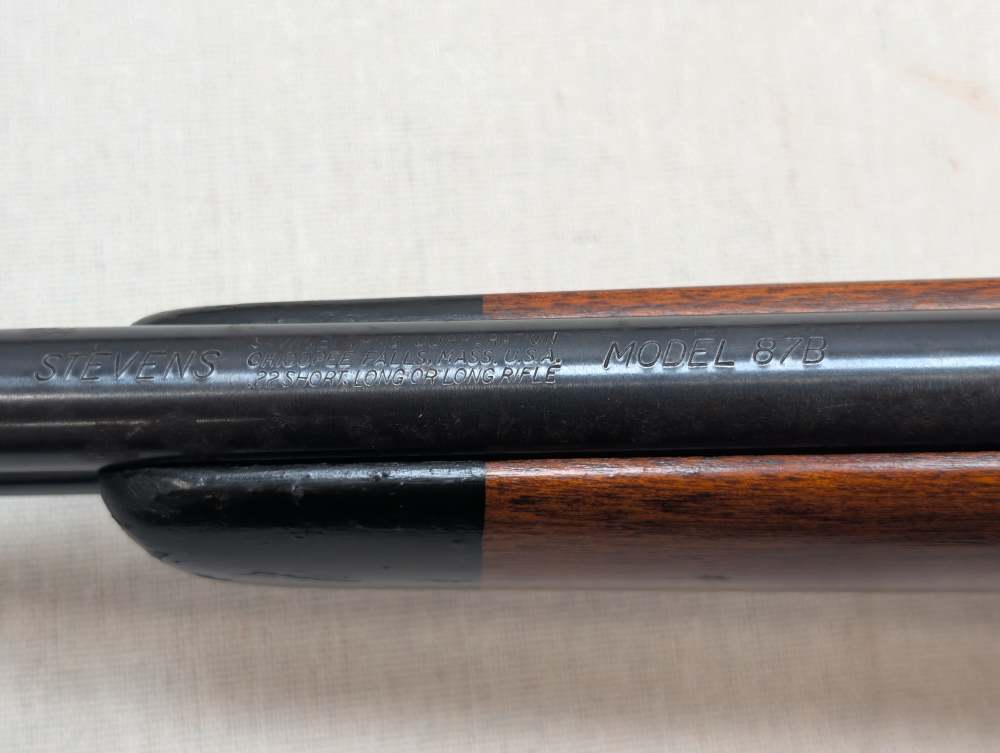 Stevens Model 87B .22 Rifle 23" Barrel Weaver V22 875 Tip-Off Scope Good-img-12