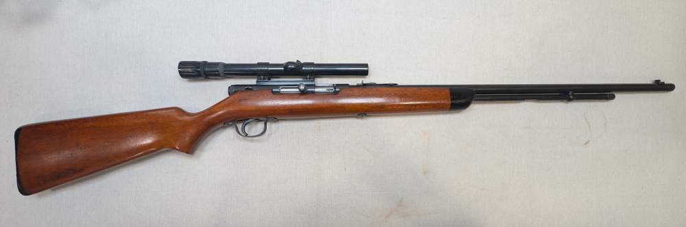 Stevens Model 87B .22 Rifle 23" Barrel Weaver V22 875 Tip-Off Scope Good-img-0