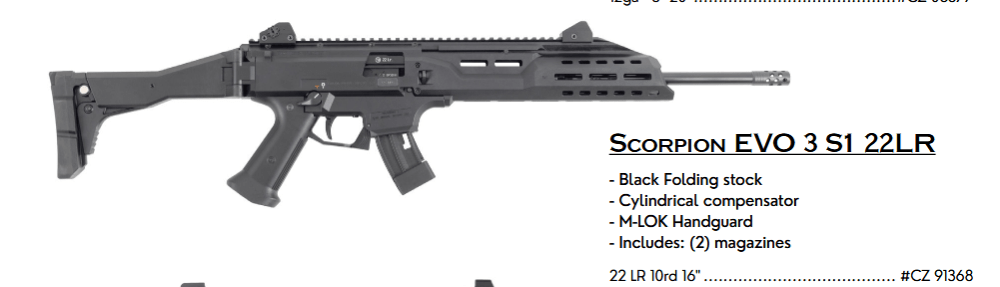CZ SCORPION EVO 3 S1 22LR 16" 10RD -img-0