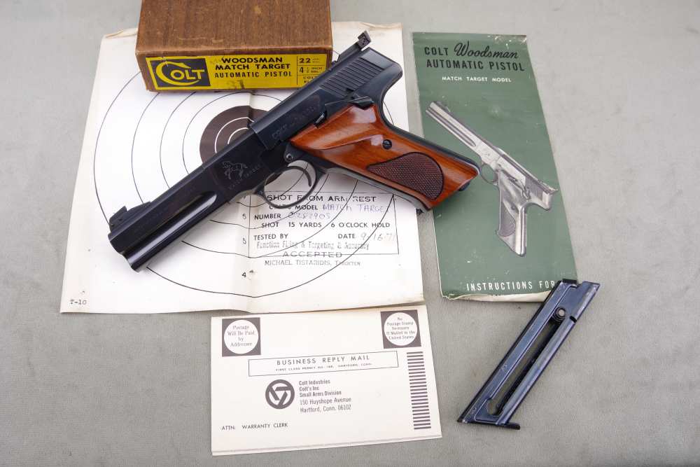 1971 Colt Woodsman Match Target 22 LR 4 1/2'' 99% W/ Orig Box & Papers-img-0