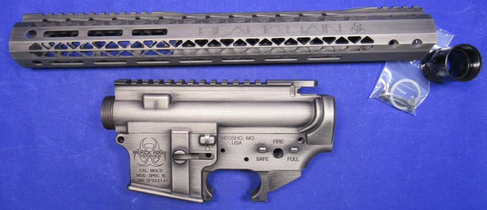 Black Rain Spec-15 Stripped, Forged AR15 Receiver Set + 15" Slim Handguard-img-0