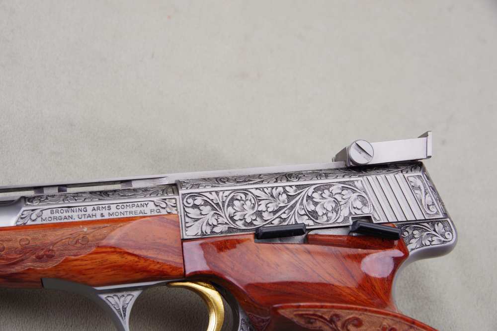 1971 Browning Medalist Renaissance 22 LR 6.5'' Engraved 1 Of 382 NIC -img-8