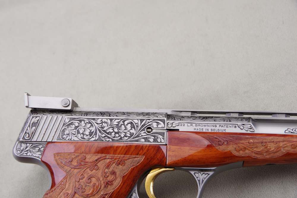 1971 Browning Medalist Renaissance 22 LR 6.5'' Engraved 1 Of 382 NIC -img-13