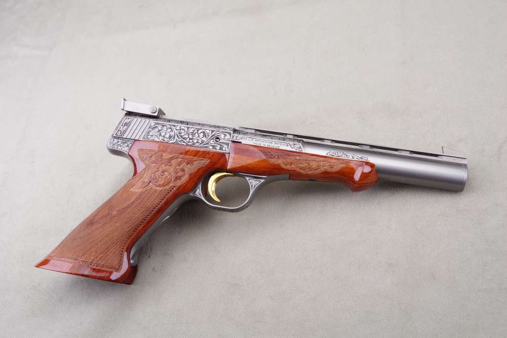 1971 Browning Medalist Renaissance 22 LR 6.5'' Engraved 1 Of 382 NIC -img-11