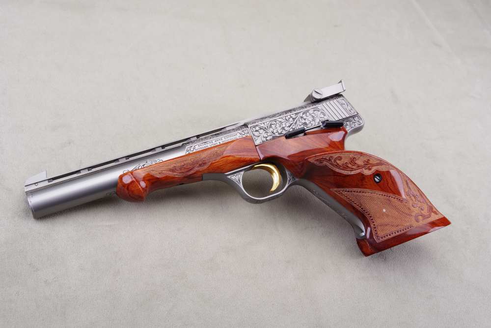 1971 Browning Medalist Renaissance 22 LR 6.5'' Engraved 1 Of 382 NIC -img-6