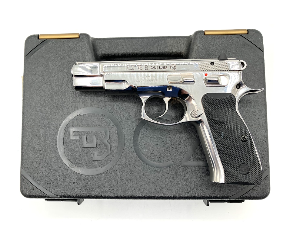CZ 75B RARE MIRROR-POLISHED STAINLESS (9mm) Factory Box, Papers & 16-rd mag-img-1
