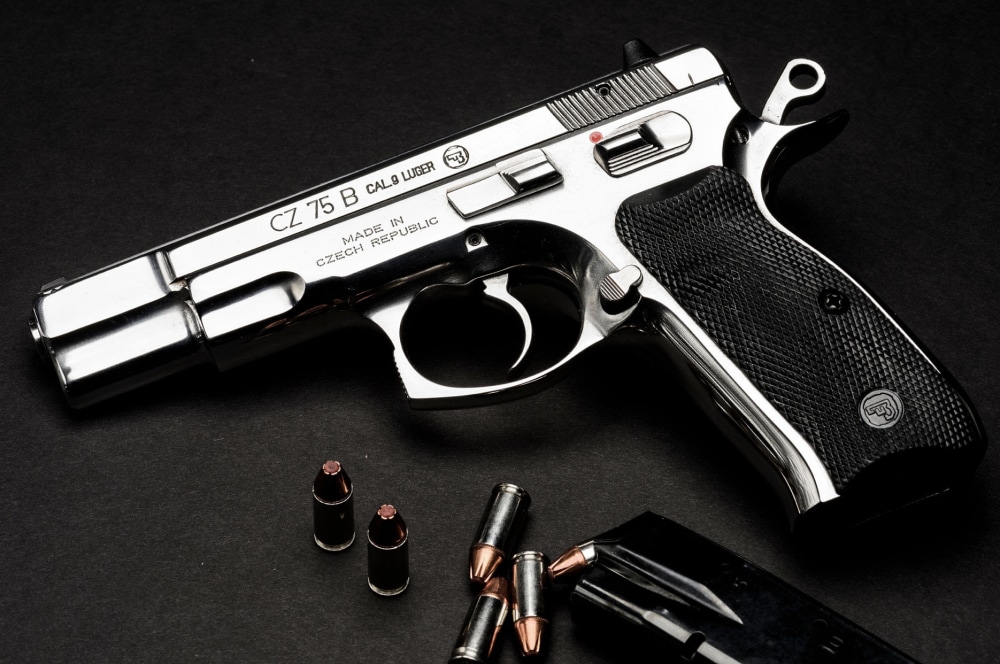 CZ 75B RARE MIRROR-POLISHED STAINLESS (9mm) Factory Box, Papers & 16-rd mag-img-0