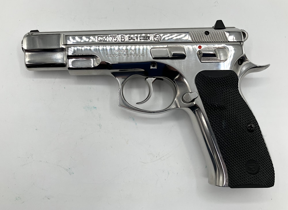 CZ 75B RARE MIRROR-POLISHED STAINLESS (9mm) Factory Box, Papers & 16-rd mag-img-3