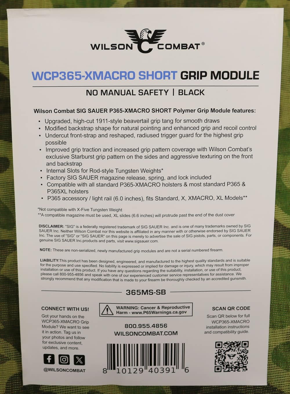 Wilson Short Grip module for Sig P365-XMacro, blk, Factory new-img-3