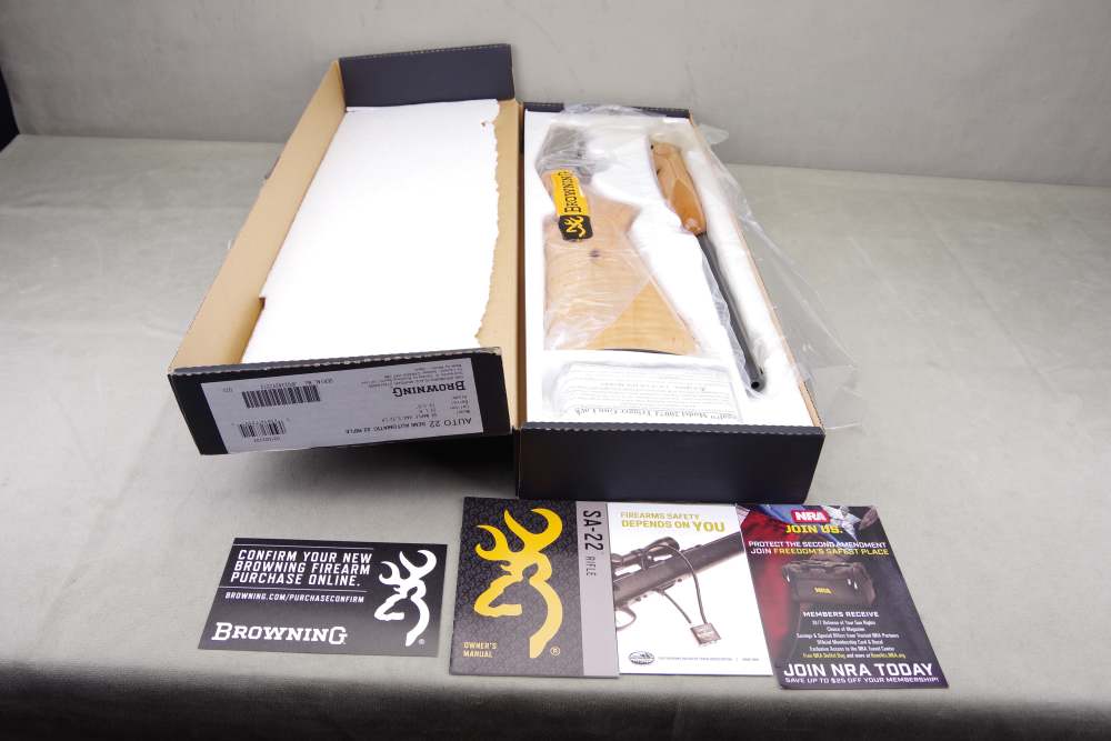 2021 Browning SA-22 22 LR 16'' Engraved Nickel Receiver Maple 100% NIB-img-4