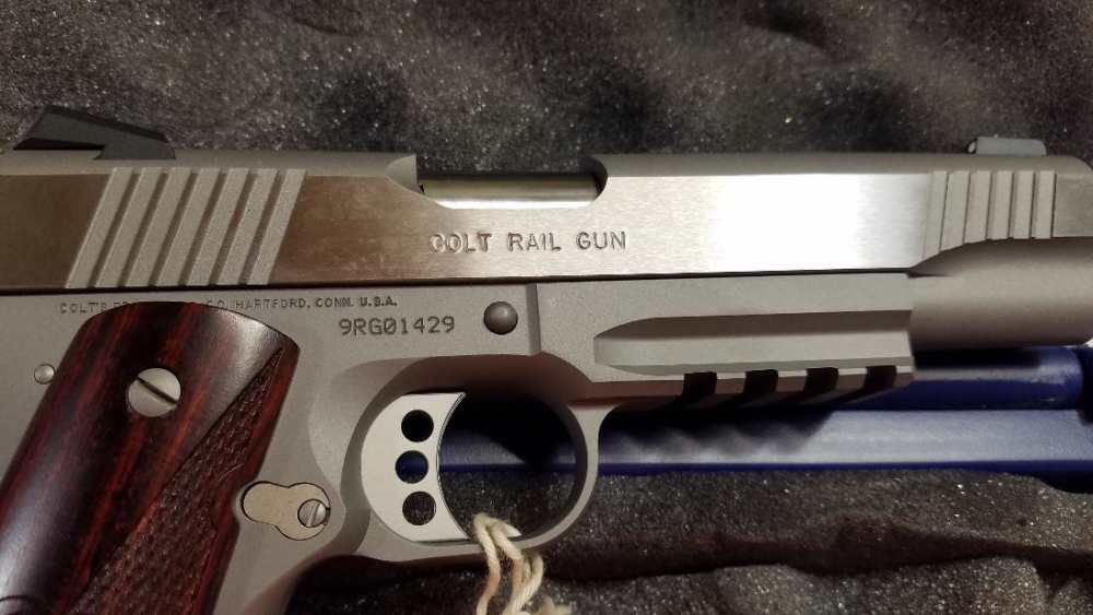 COLT 1911 COMBAT RAIL GUN IN 9MM AND STAINLESS STEEL 5" BARREL NIB-img-5