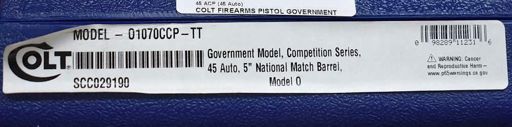 Colt Government Model, Competition Series 70 Model 0 in 45 ACP - NEW!-img-10