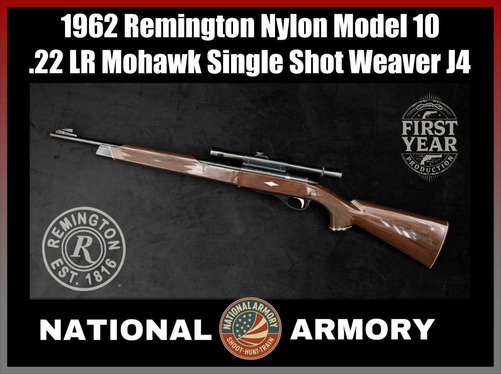 1962 Remington Nylon Model 10 .22 LR Mohawk Brown Weaver J4 1ST YEAR MODEL!-img-0