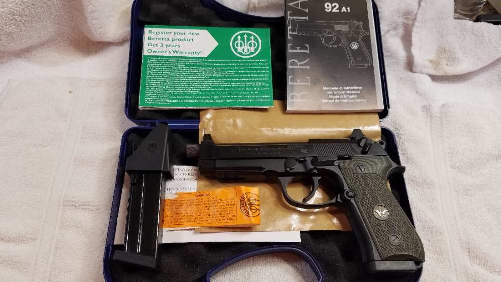 BERETTA / WILSON COMBAT 92A1 9MM WITH THREDED BARREL AND NIGHT SIGHTS NIB -img-0