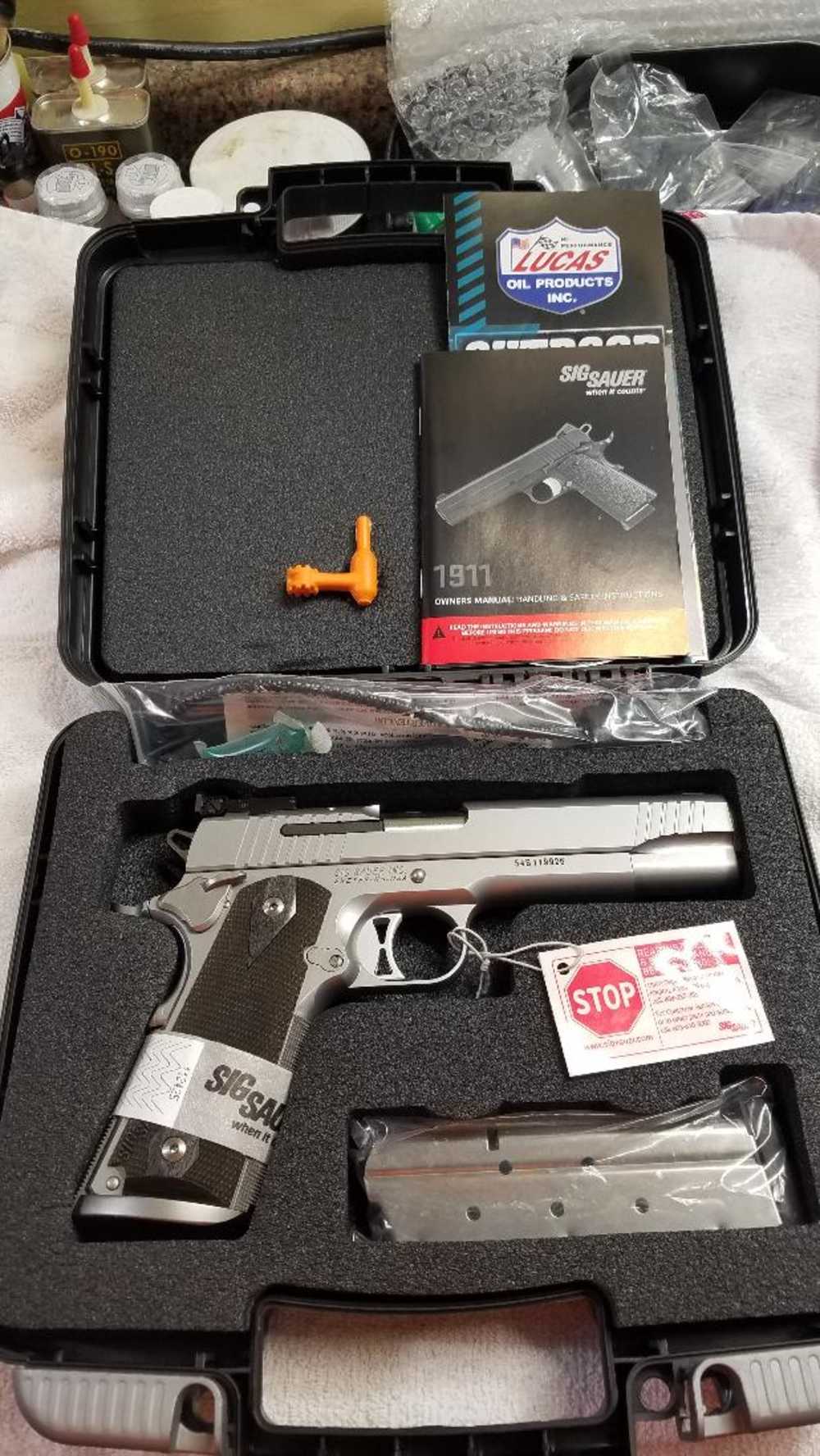 SIG SAUER 1911 40 S&W STAINLESS STEEL TARGET MODEL WITH 5" BARREL NIB-img-0