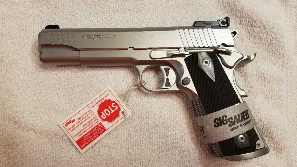 SIG SAUER 1911 40 S&W STAINLESS STEEL TARGET MODEL WITH 5" BARREL NIB-img-3