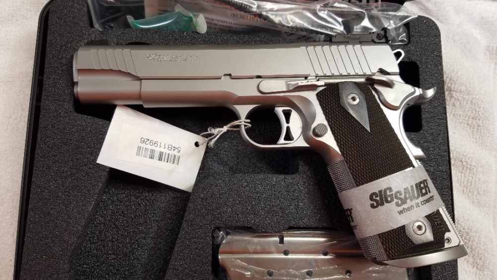 SIG SAUER 1911 40 S&W STAINLESS STEEL TARGET MODEL WITH 5" BARREL NIB-img-2