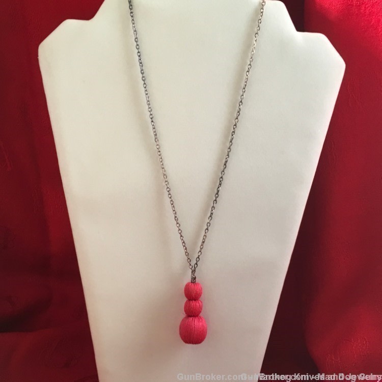 Tintsaba Swaziland Necklace. Fushia Sisal Wrapped Beads. 42"long. TS7A.-img-1